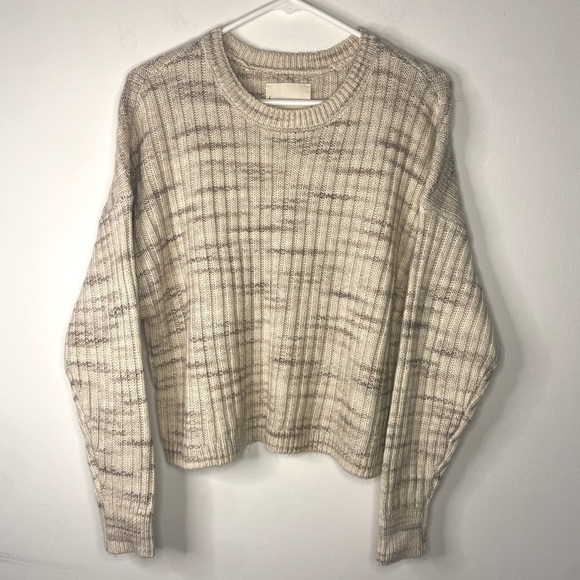 Lucky Brand Sweaters - Lucky Brand Brown Cropped Long Sleeve Fall Sweater Size Medium Boxy
